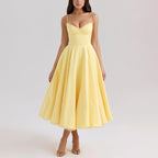 Valerie - Women's Structured Corset Midi Dress