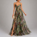 Tracy - Women's Floral Chiffon Maxi Dress