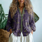 Vanessa - Women’s Boho Leaf Print Blouse