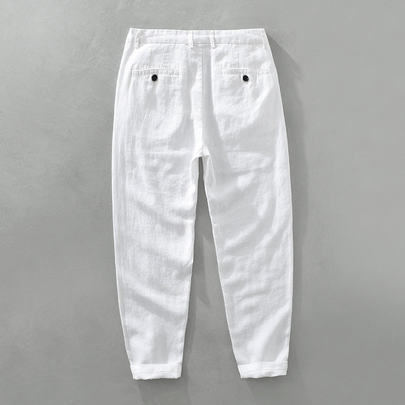 Victor - Men’s Breathable Straight Leg Linen Pants