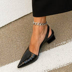 Viviana - Women’s Croc-Embossed Slingback Block Heels