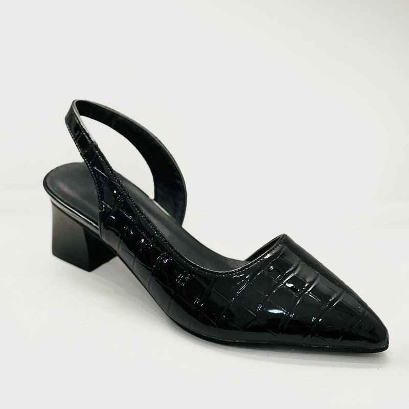 Viviana - Women’s Croc-Embossed Slingback Block Heels