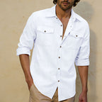 Walter - Men’s Linen Button-Up Shirt with Chest Pockets