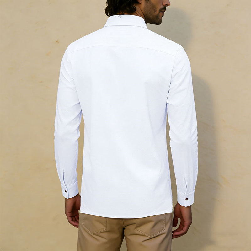 Walter - Men’s Linen Button-Up Shirt with Chest Pockets