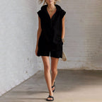Wendy - Women's Sleeveless Hooded Top and Shorts Set