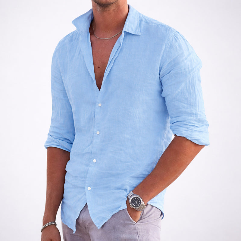 Wesley - Men’s Classic Cotton Button-Up Shirt