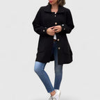 Adalaine - Women's Oversized Wool Coat with Notch Lapels