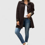 Adalaine - Women's Oversized Wool Coat with Notch Lapels