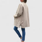 Adalaine - Women's Oversized Wool Coat with Notch Lapels