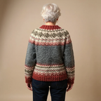 Adalyn - Women's Fair Isle Cardigan with Button Front