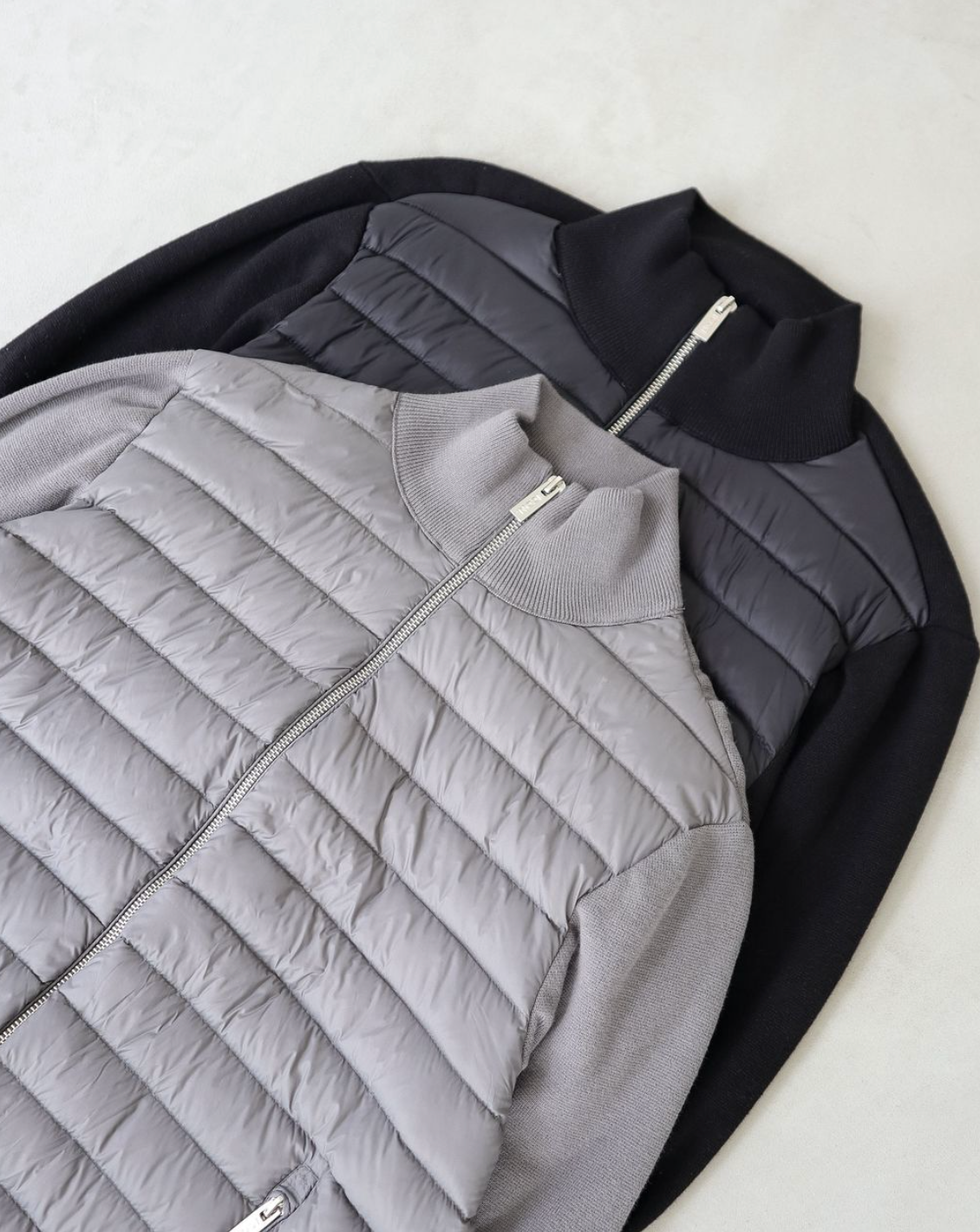 Adrian - Men's Hybrid Puffer Jacket with Knit Sleeves