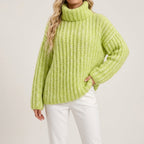 Althea - Women's Ribbed Turtleneck Pullover Sweater