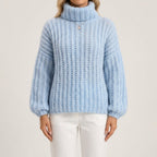Althea - Women's Ribbed Turtleneck Pullover Sweater