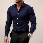 Anton - Men's Slim Fit Spread Collar Long Sleeve Oxford Shirt 4