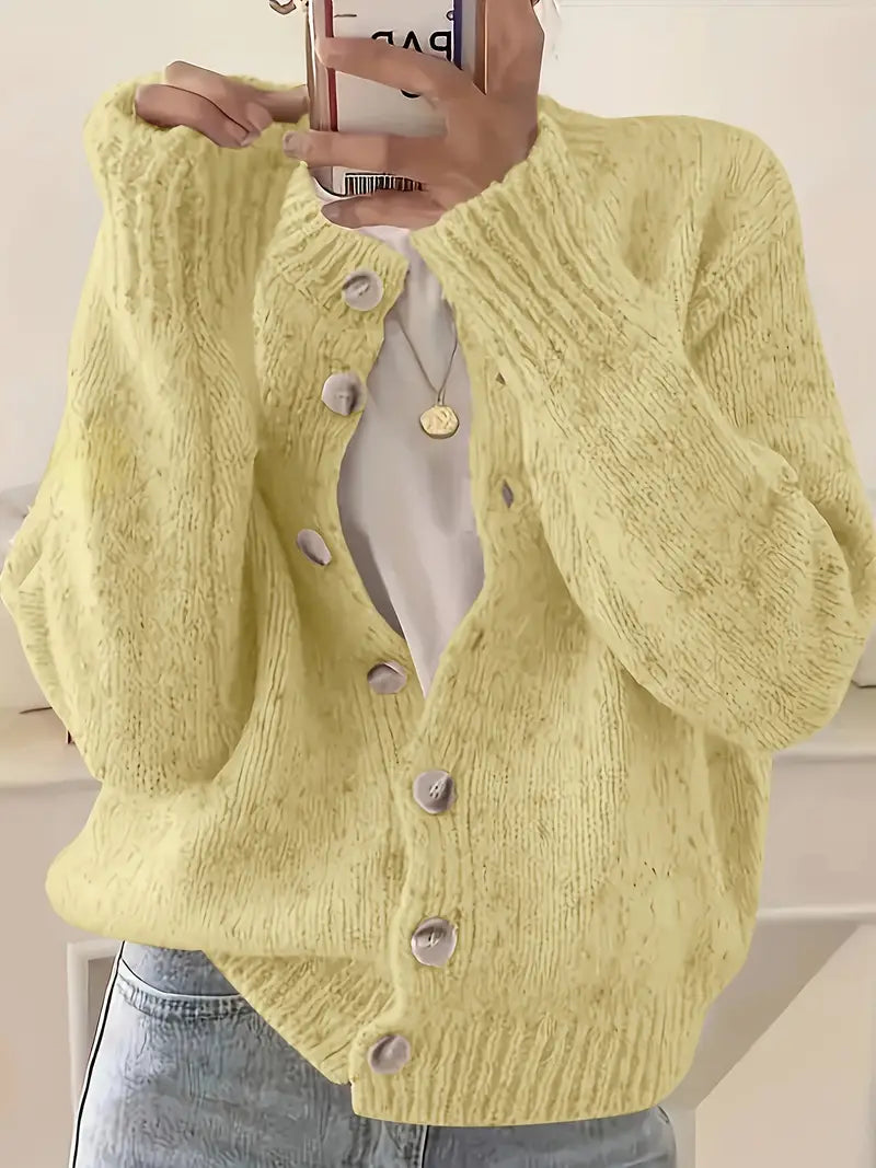 Antonella - Women's Loose Fit Button-Down Knit Cardigan
