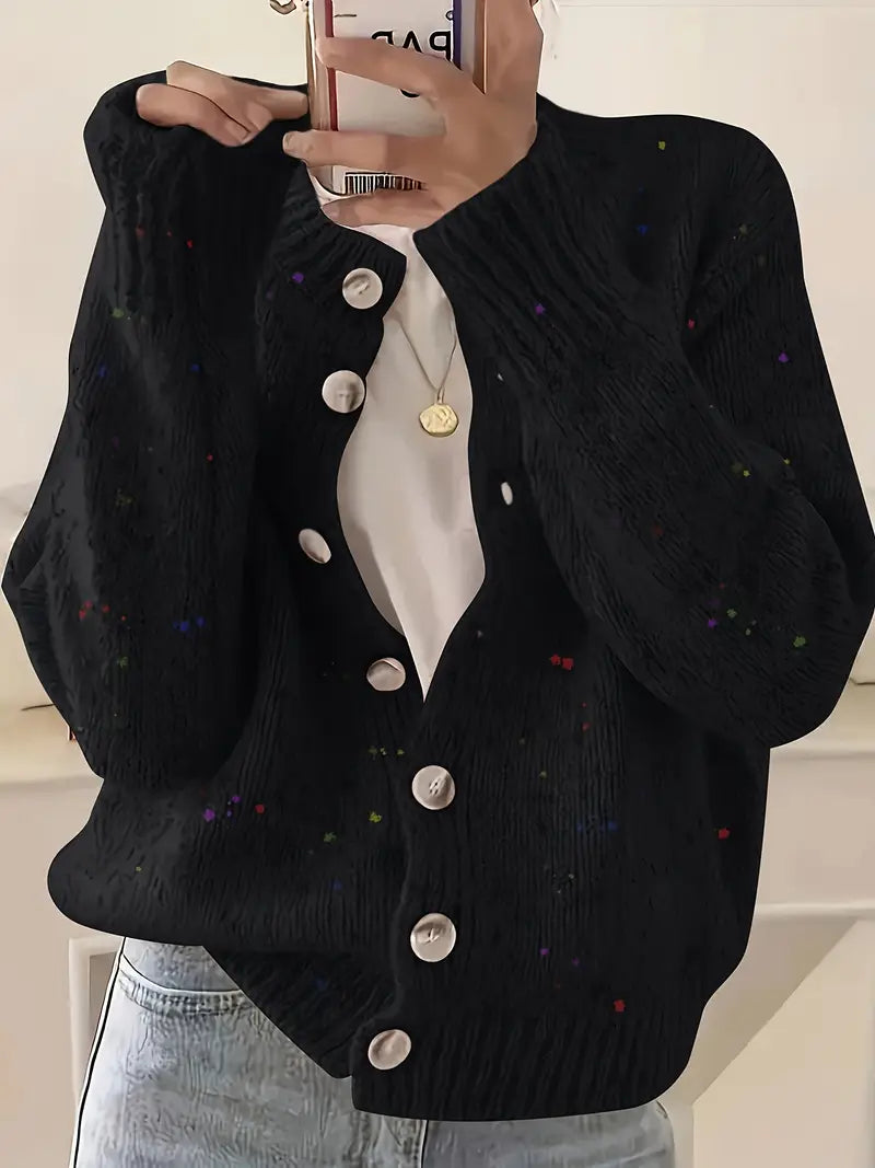 Antonella - Women's Loose Fit Button-Down Knit Cardigan