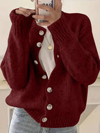 Antonella - Women's Loose Fit Button-Down Knit Cardigan