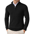 Antonio - Men's Quarter-Zip Knit Sweater with Mock Collar