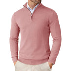 Antonio - Men's Quarter-Zip Knit Sweater with Mock Collar