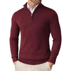 Antonio - Men's Quarter-Zip Knit Sweater with Mock Collar