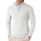 Antonio - Men's Quarter-Zip Knit Sweater with Mock Collar