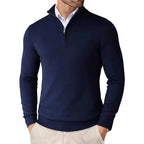 Antonio - Men's Quarter-Zip Knit Sweater with Mock Collar