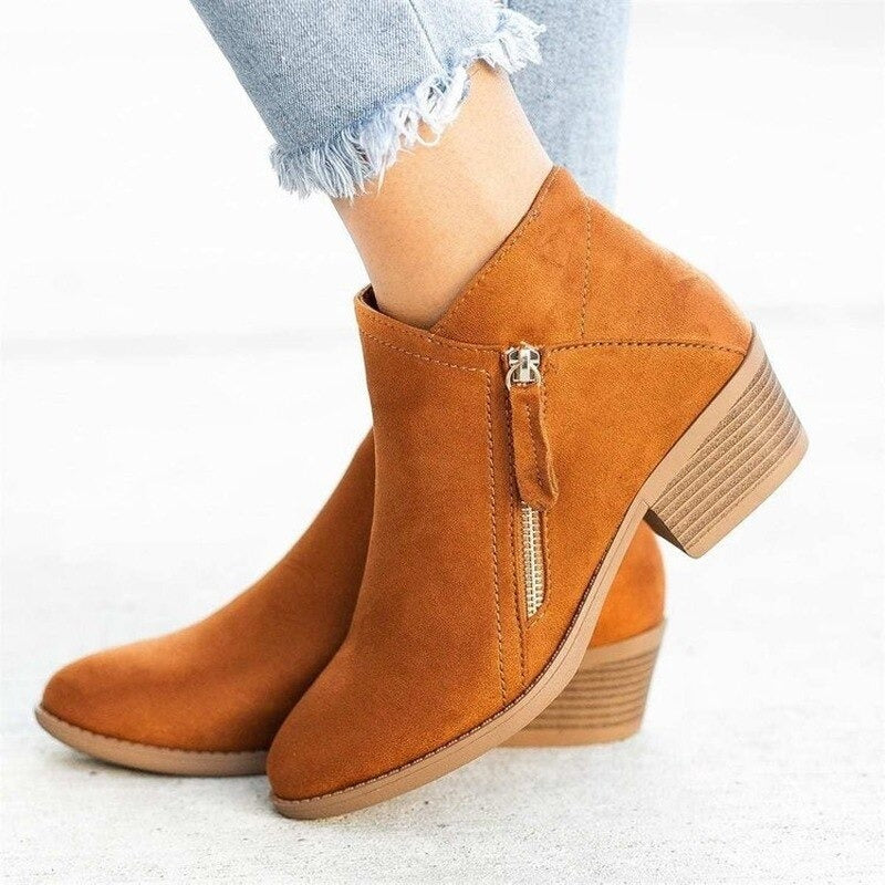 Audrey - Women's Suede Wedge Ankle Boots