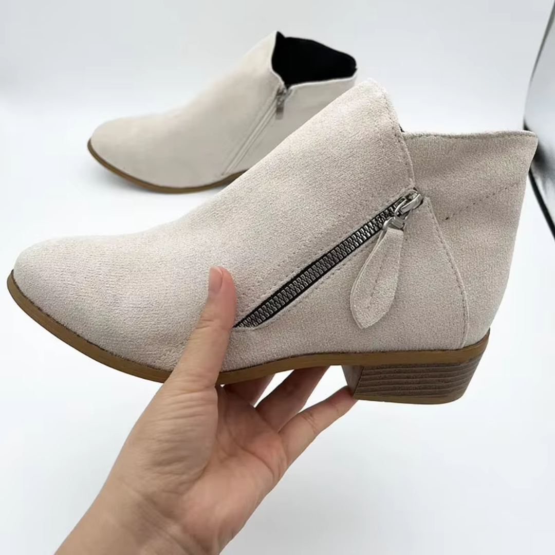 Audrey - Women's Suede Wedge Ankle Boots