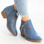 Audrey - Women's Suede Wedge Ankle Boots