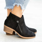 Audrey - Women's Suede Wedge Ankle Boots