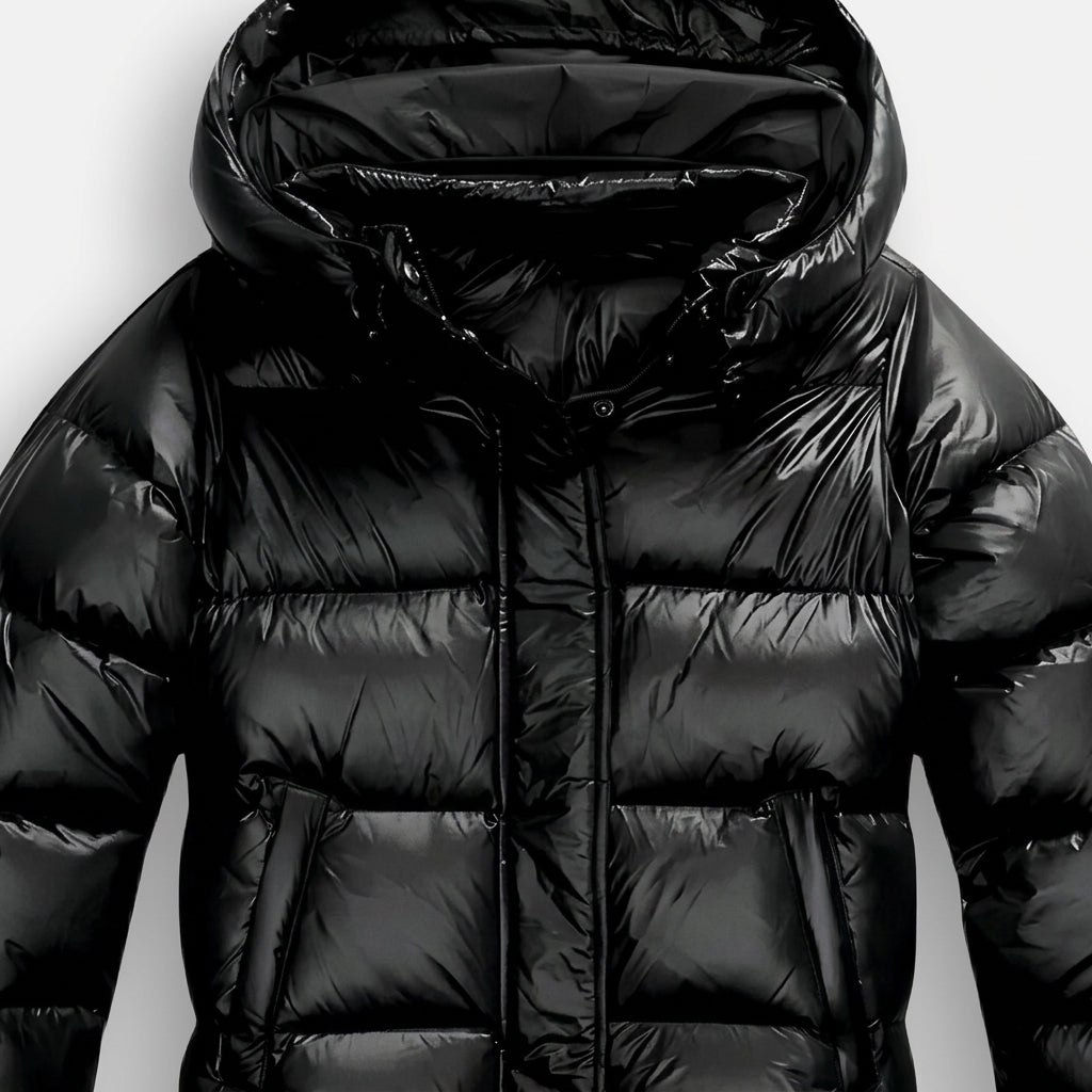 Aurelia - Women's Quilted Channel Puffer Jacket with Glossy Finish