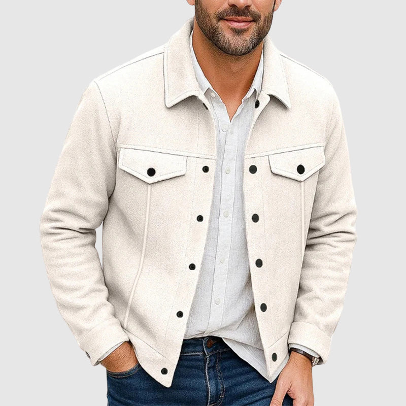Austin - Men's Collared Shirt Jacket with Chest Pockets