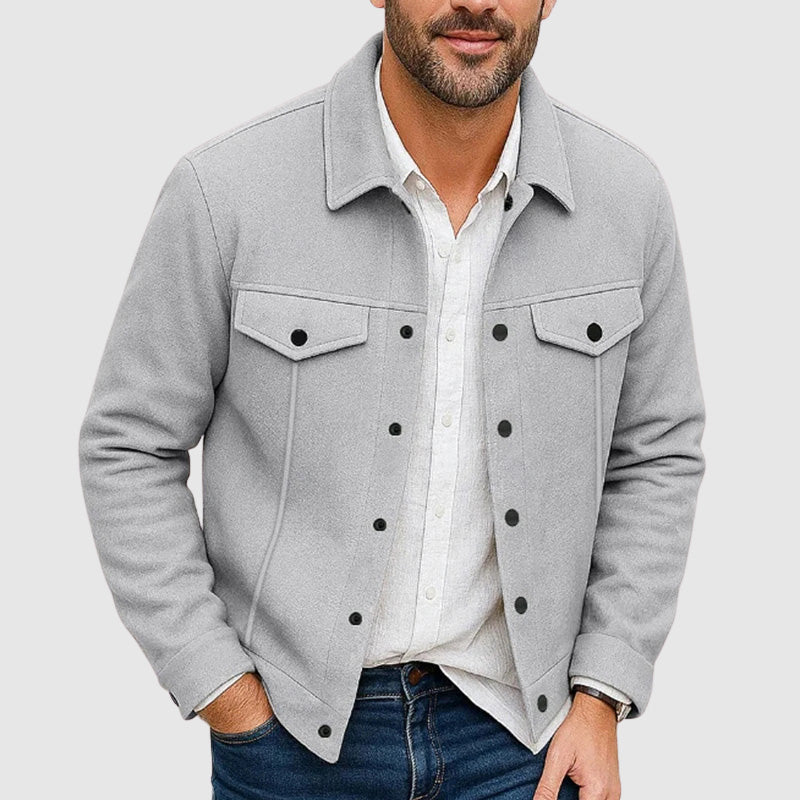 Austin - Men's Collared Shirt Jacket with Chest Pockets