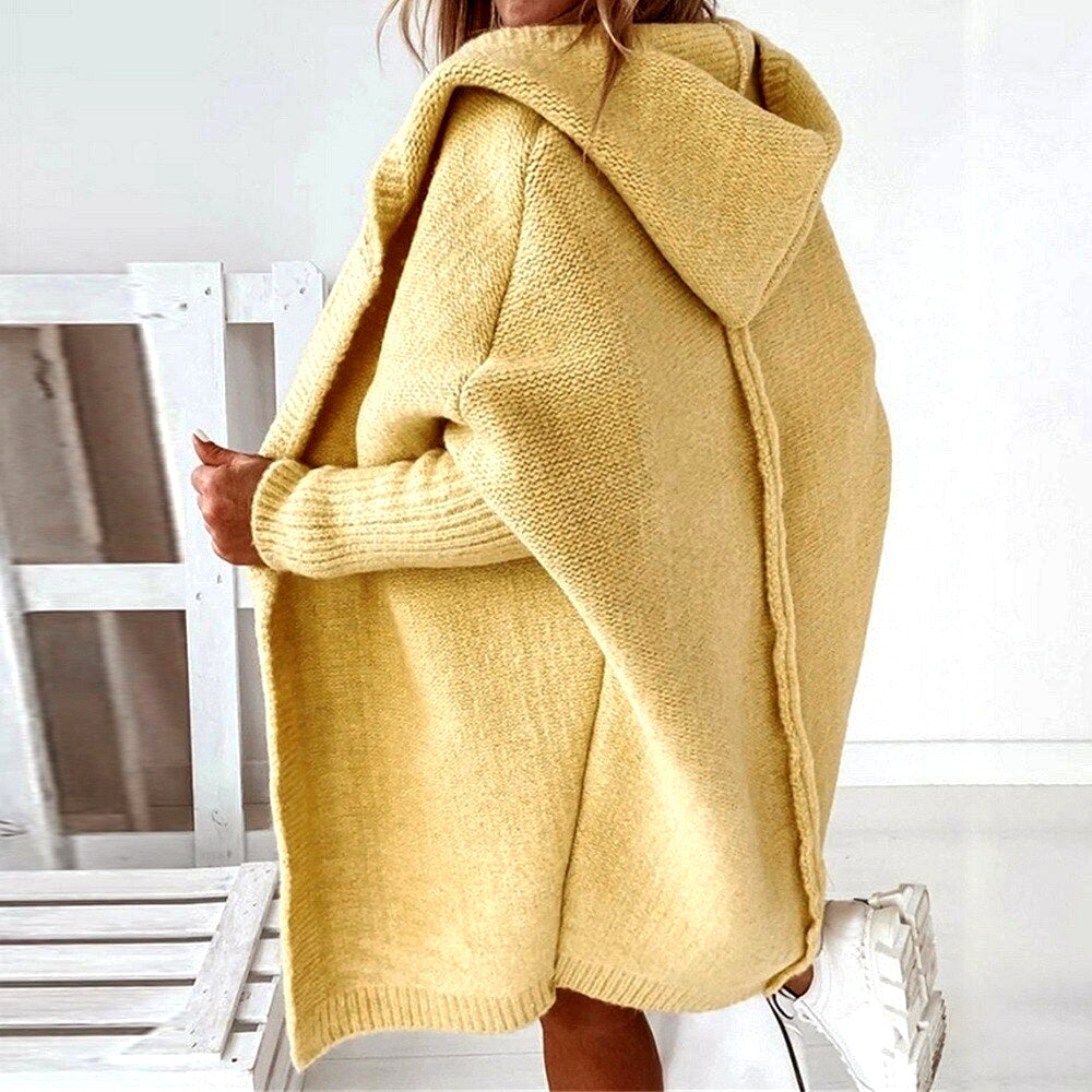 Aveline - Women's Hooded Longline Knit Cardigan