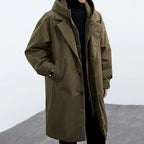 Barnaby - Men's Button-Front Hooded Trench Coat
