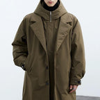 Barnaby - Men's Button-Front Hooded Trench Coat