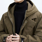 Barnaby - Men's Button-Front Hooded Trench Coat