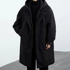 Barnaby - Men's Button-Front Hooded Trench Coat