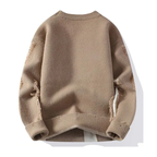 Bentley - Men's Distressed Crew Sweater with Frayed Panel Detail