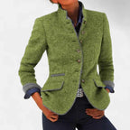 Berenice - Women's Contrast Trim Long Sleeve Fitted Blazer 3