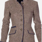 Berenice - Women's Contrast Trim Long Sleeve Fitted Blazer 6