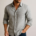 Brayden - Men's Collared Relaxed Fit Long Sleeve Shirt
