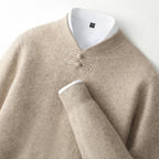 Casper - Men's Wool Sweater with Toggle-Knot Neckline