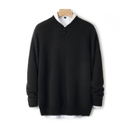 Casper - Men's Wool Sweater with Toggle-Knot Neckline