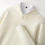 Casper - Men's Wool Sweater with Toggle-Knot Neckline