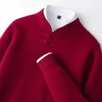 Casper - Men's Wool Sweater with Toggle-Knot Neckline