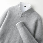 Casper - Men's Wool Sweater with Toggle-Knot Neckline