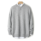 Casper - Men's Wool Sweater with Toggle-Knot Neckline