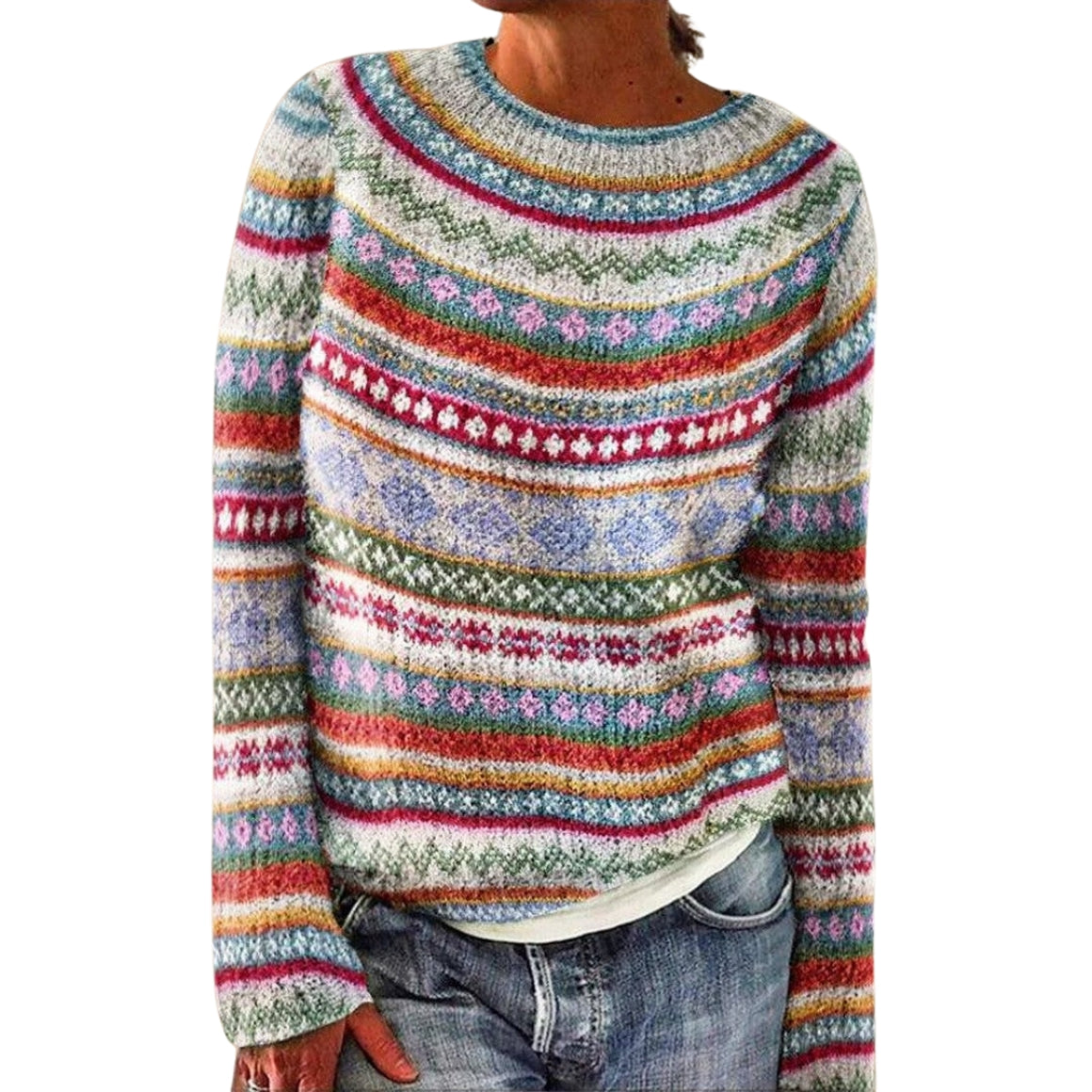 Cassandra - Women's Fair Isle Wool-Blend Pullover