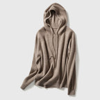 Celia - Women's Cashmere Ribbed Hooded Pullover